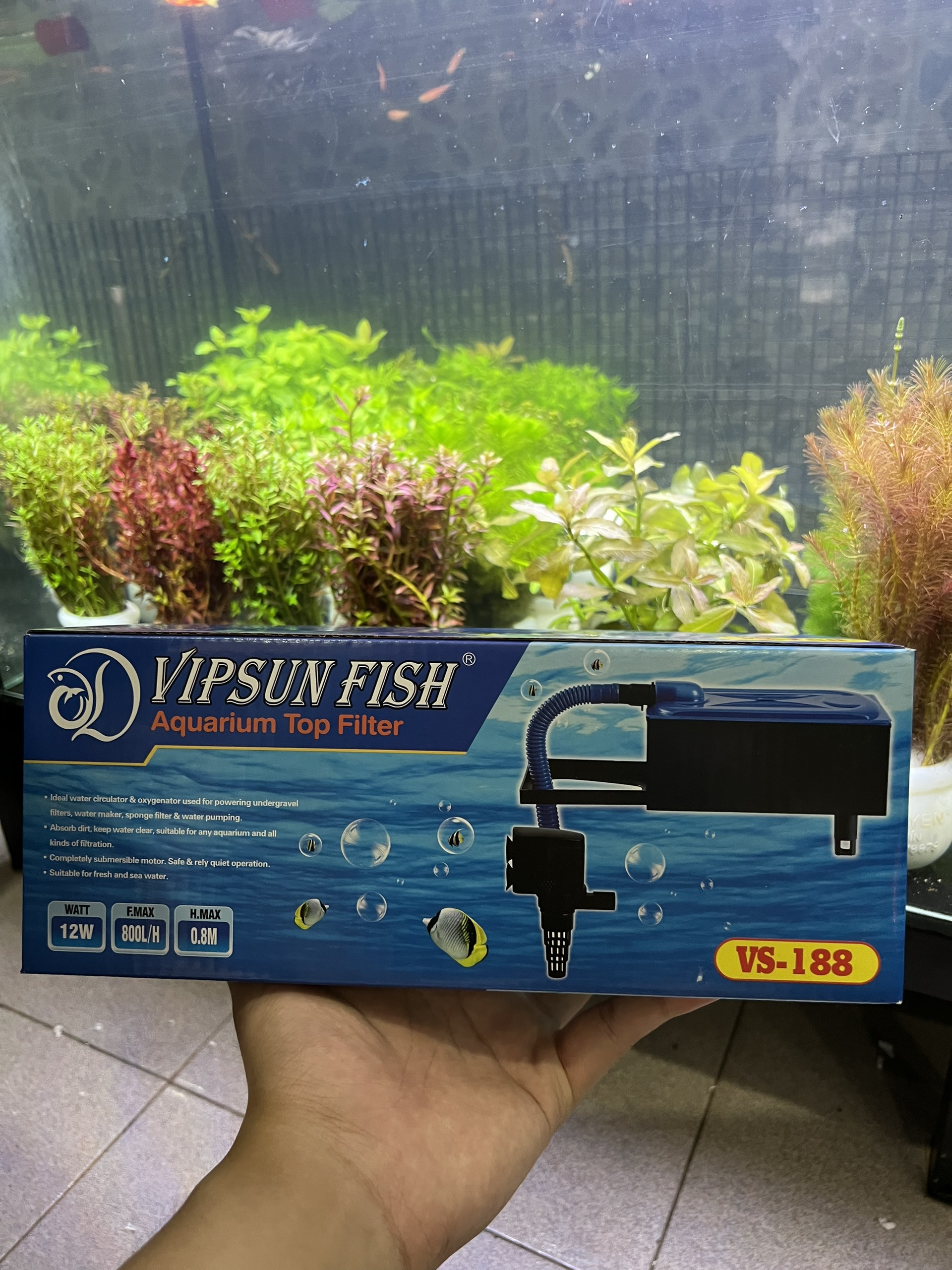 Máy lọc nước bể cá Vipsun Fish VS188 - Máy bơm và máng lọc
