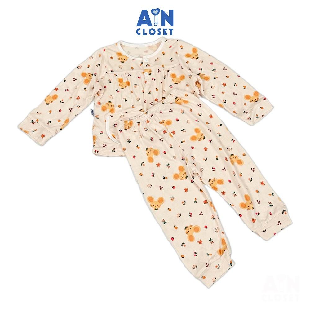 Bộ quần áo Dài bé gái họa tiết Chuột Vàng Thun lụa - AICDBGKENLJE - AIN Closet