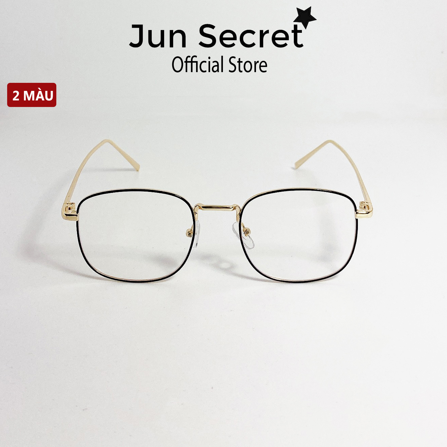 Gọng kính giả cận thời trang cao cấp dành cho cả nam và nữ Jun Secret gọng kim loại dáng tròn chống tia UV JS1705