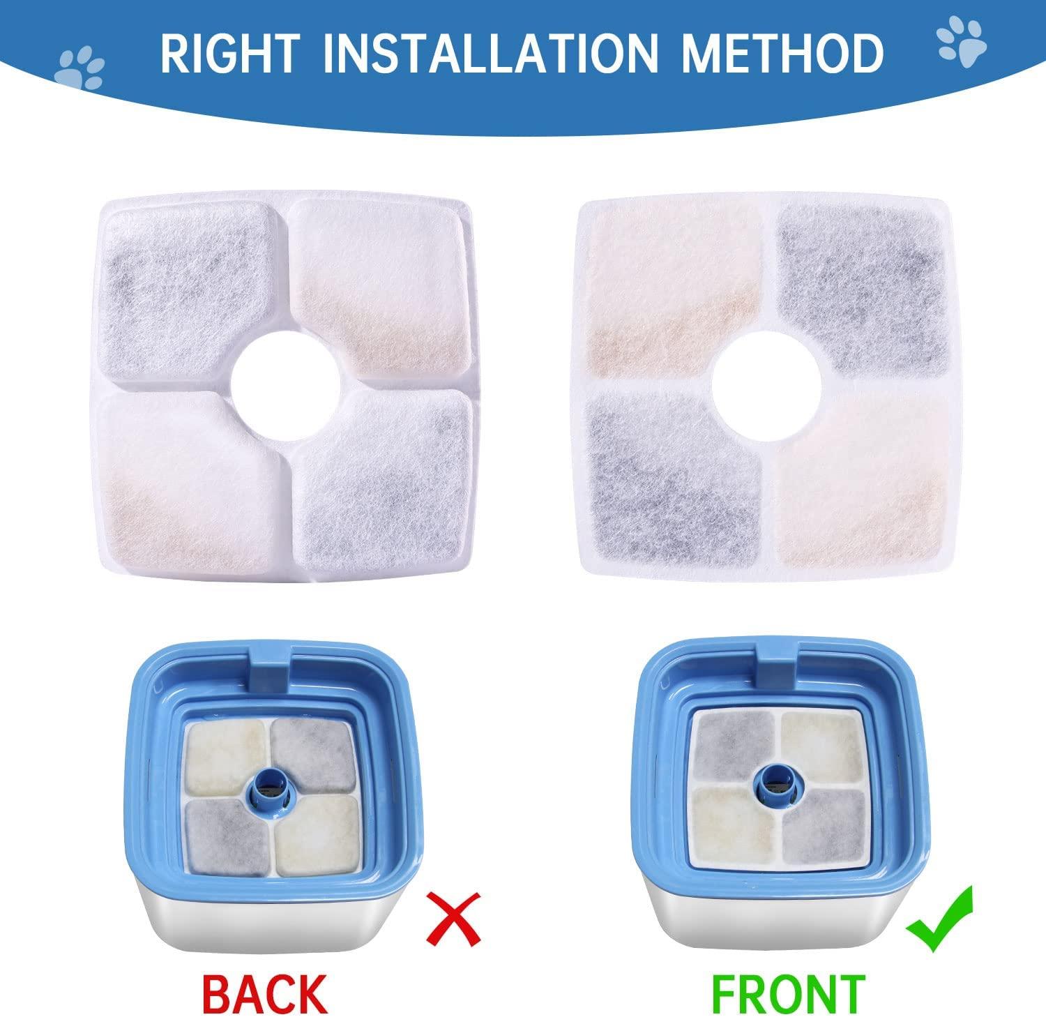 Máy lọc nước tự động dành cho thú cưng Bộ lọc đài phun nước dành cho mèo, Gói 12 bộ lọc thay thế