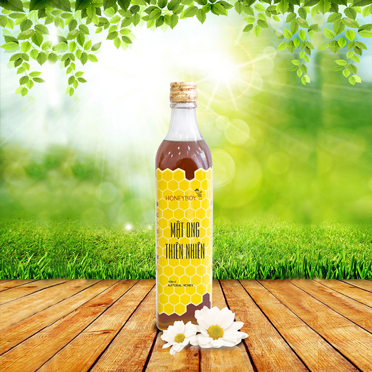 Combo Mật Ong Thiên Nhiên Honeyboy (500ml) + Mật Ong Sữa Chúa Honeyboy (500ml) - Tặng Mật Ong Sữa Chúa Honeyboy (100ml)