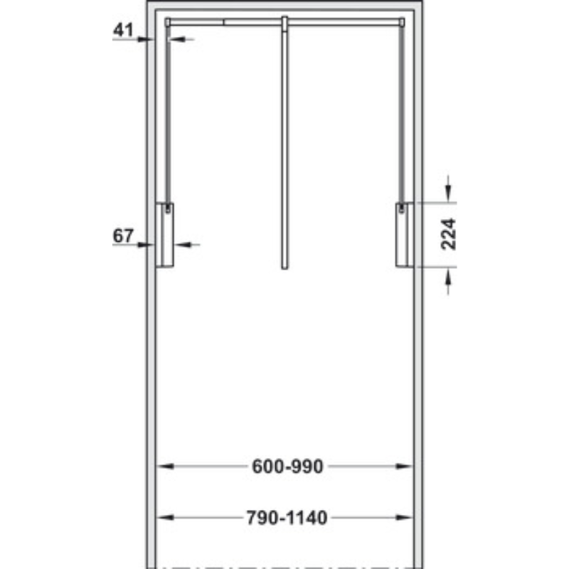 Tay Nâng Móc Áo 450 - 600 Hafele 805.11.152 - Hàng Chính Hãng