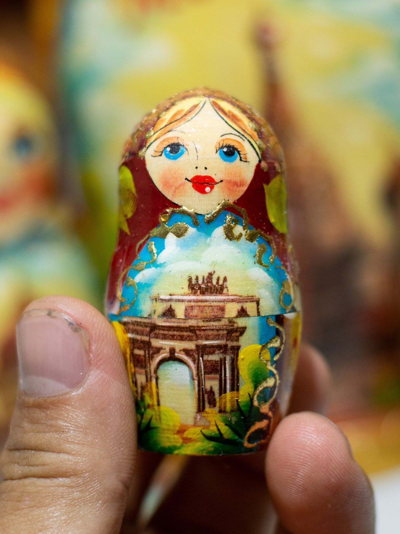 BỘ BÚP BÊ MATRYOSHKA 7 LỚP CAO 21CM VẼ HOA VĂN "PHONG CẢNH MOSKVA"