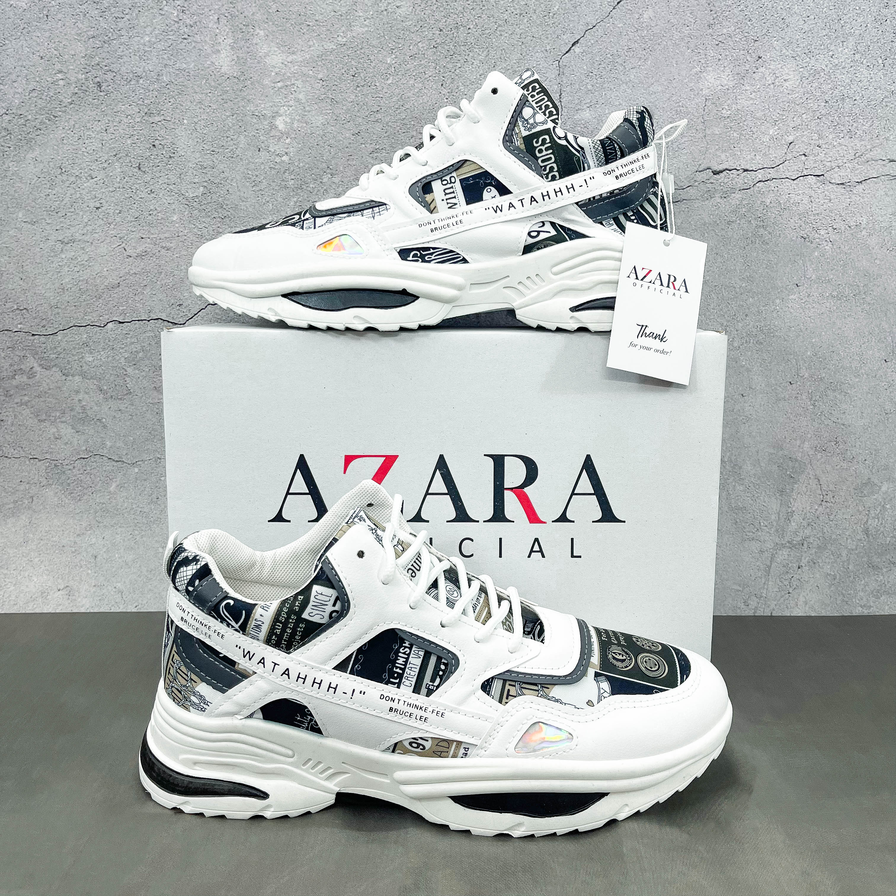 Giày Thể Thao Nam AZARA - Sneaker Màu Cam - Đen, Phối Đồ Cực Cool, Đế tăng Chiều cao 5cm  - G5503