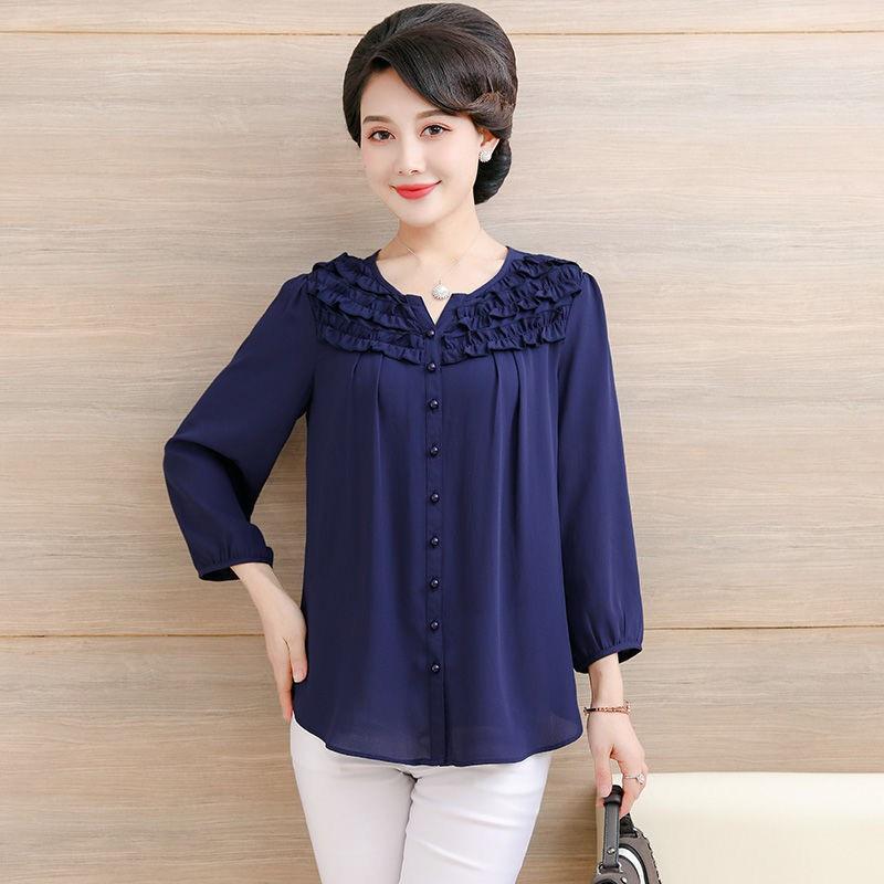 Áo Sơ Mi Trung Niên Nhã Nhặn, Đơn Giản Cho Mẹ Và Bà, Có Big Size+ kèm hình thật