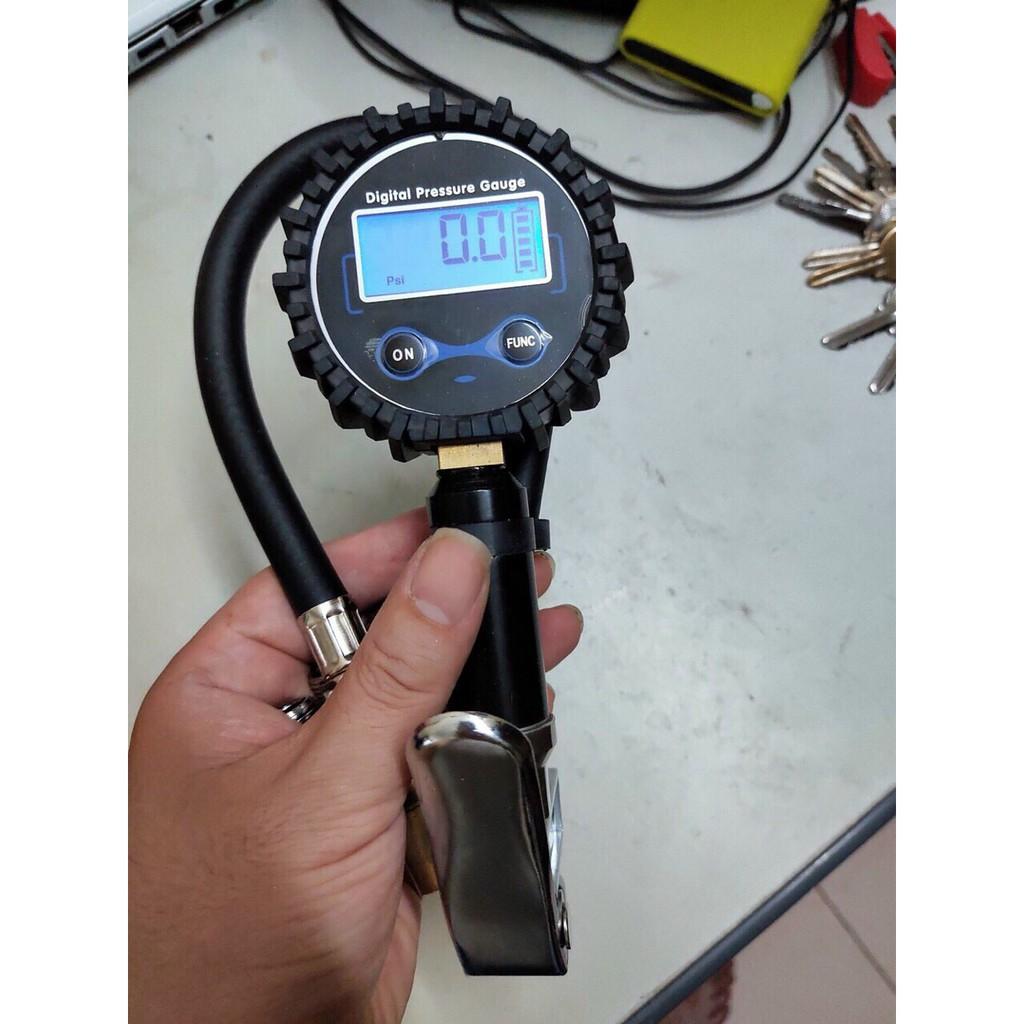 Đồng hồ bơm lốp điện tử dùng cho ô tô, xe máy (Digital pressure gauge)