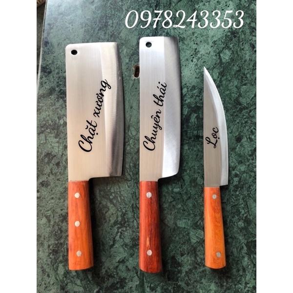 Bộ 3 dao chặt-thái-lọc cao cấp thép trắng