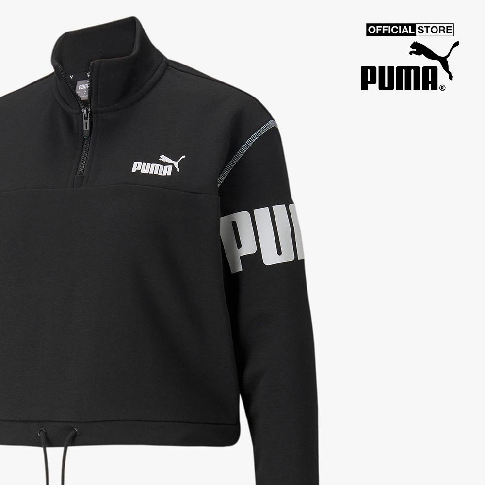 PUMA - Áo sweatshirt nữ phom ngắn cổ trụ Power Half Zip 855941