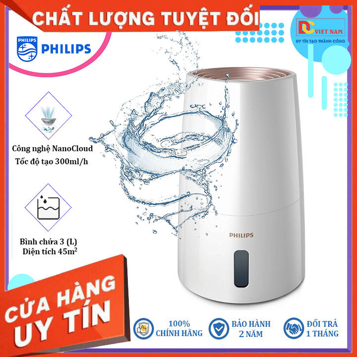 - HÀNG NHẬP KHẨU - Máy tạo độ ẩm công nghệ NanoCloud tân tiến. Thương hiệu Hà Lan cao cấp Philips HU3916/00