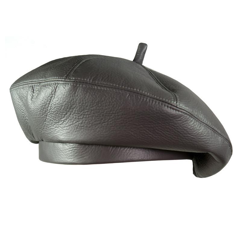 Năm 2020 Thời Trang Nữ Da PU Hình Bát Giác Mũ Newsboy Nắp Vintage Bonnet Beret Phong Cách Retro Nón Da Da Bò