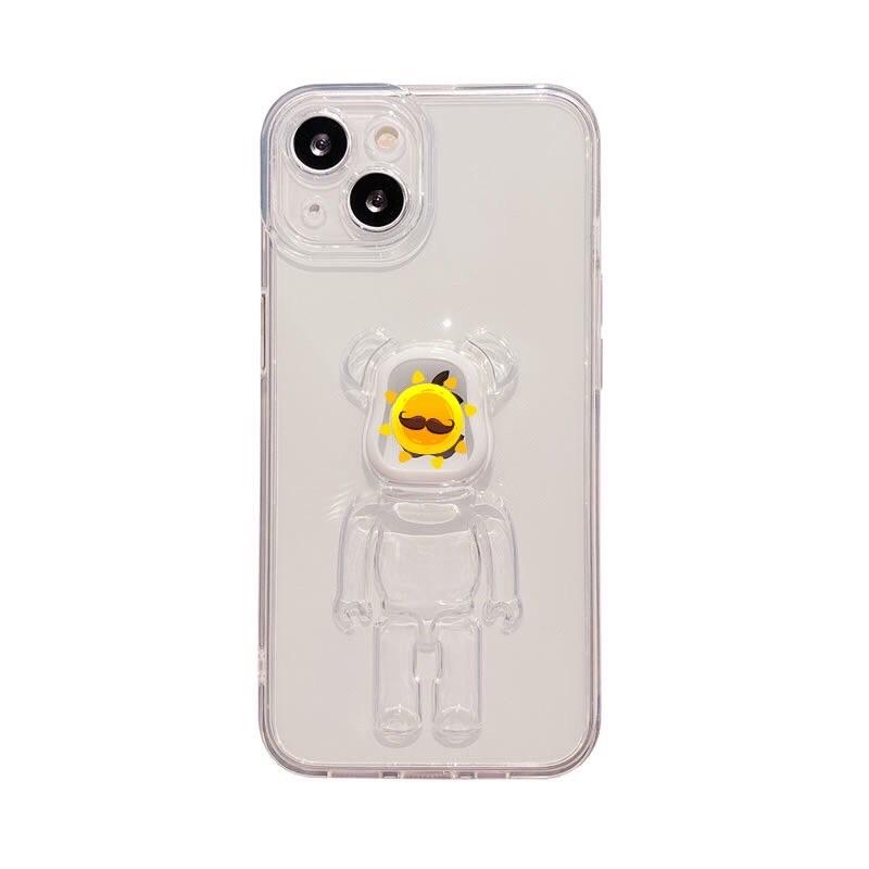 Ốp lưng trong suốt in hình gấu 3D mạ màu cho 13promax 12/12promax 11/ Pro Xs Max X/Xs 8 7 Plus 6Plus 6/6s