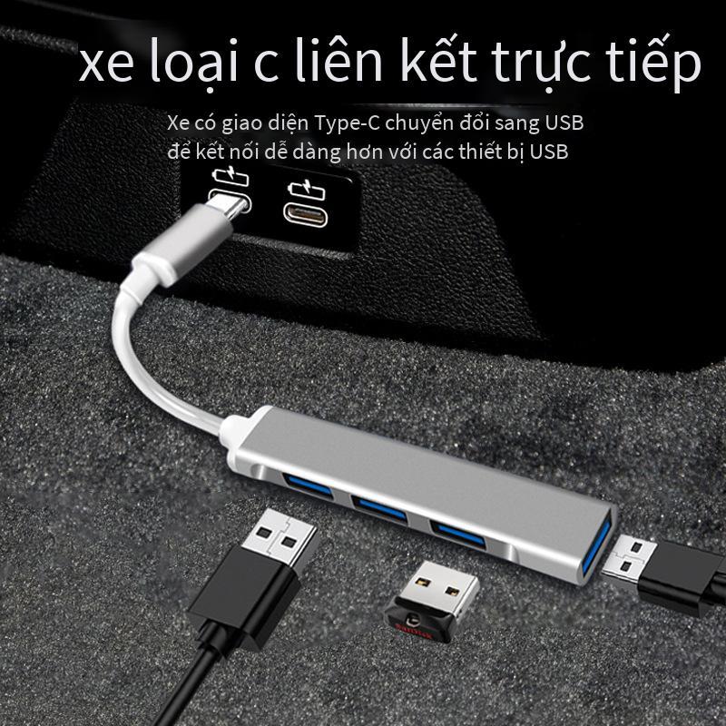 Giao hàng nhanh bộ mở rộng trung tâm máy tính xách tay usb cho bộ chuyển đổi usb chuyển đổi typec trên xe hơi màu đen