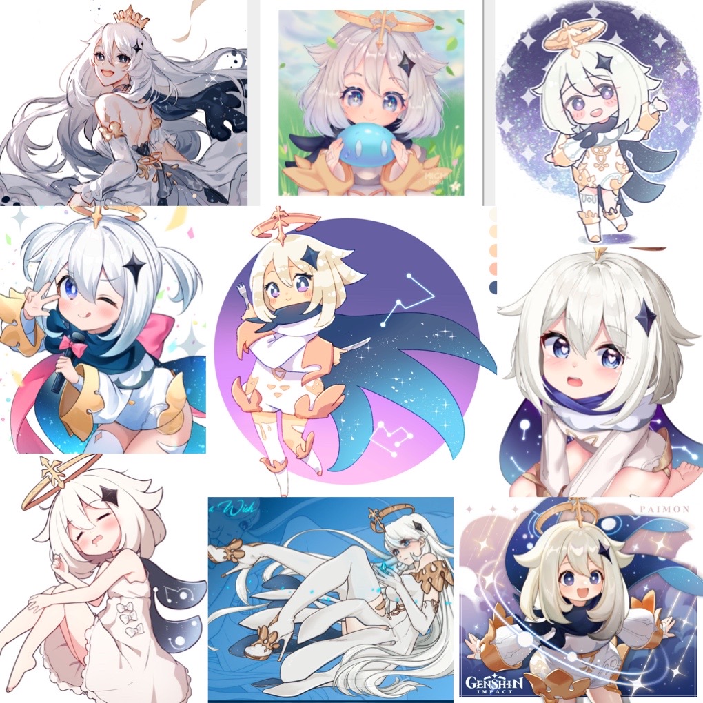Ảnh Sticker paimon Hololive 30-60 cái khác nhau/ hình dán Hololive paimon