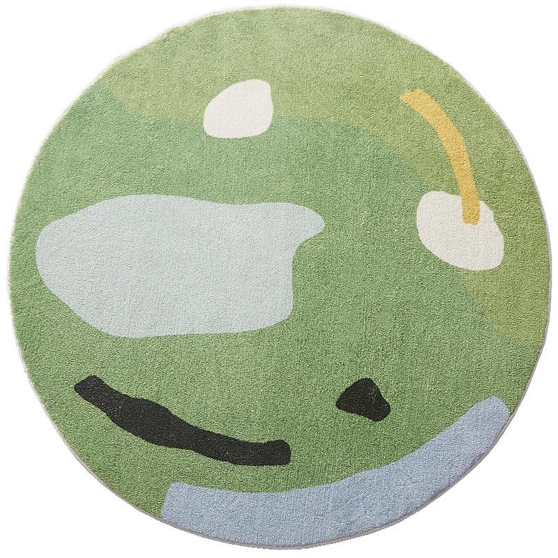 Thảm Trải Sàn Hình Tròn Thiết Kế Đơn Giản Hiện Đại Trang Trí Phòng Khách / Phòng Ngủ Cho Bé