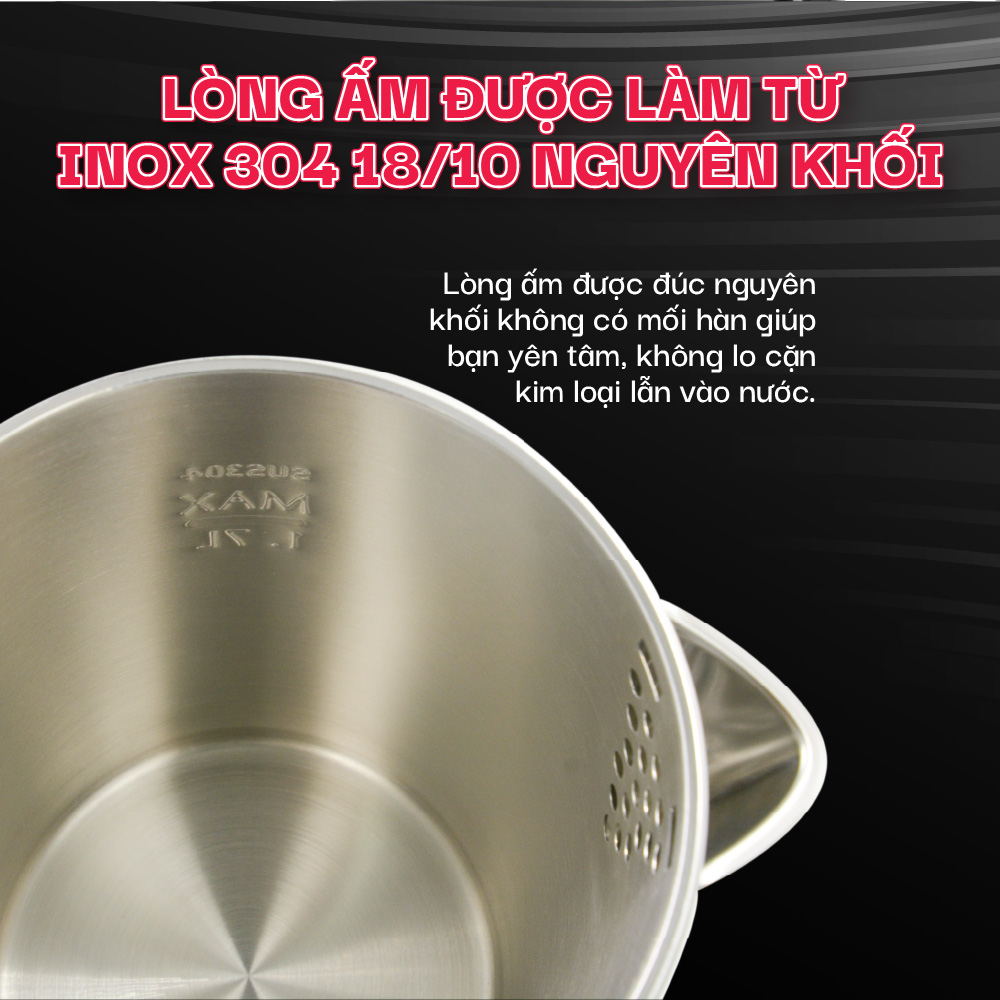 Ấm siêu tốc không vi nhựa La gourmet 1,7L - 359636