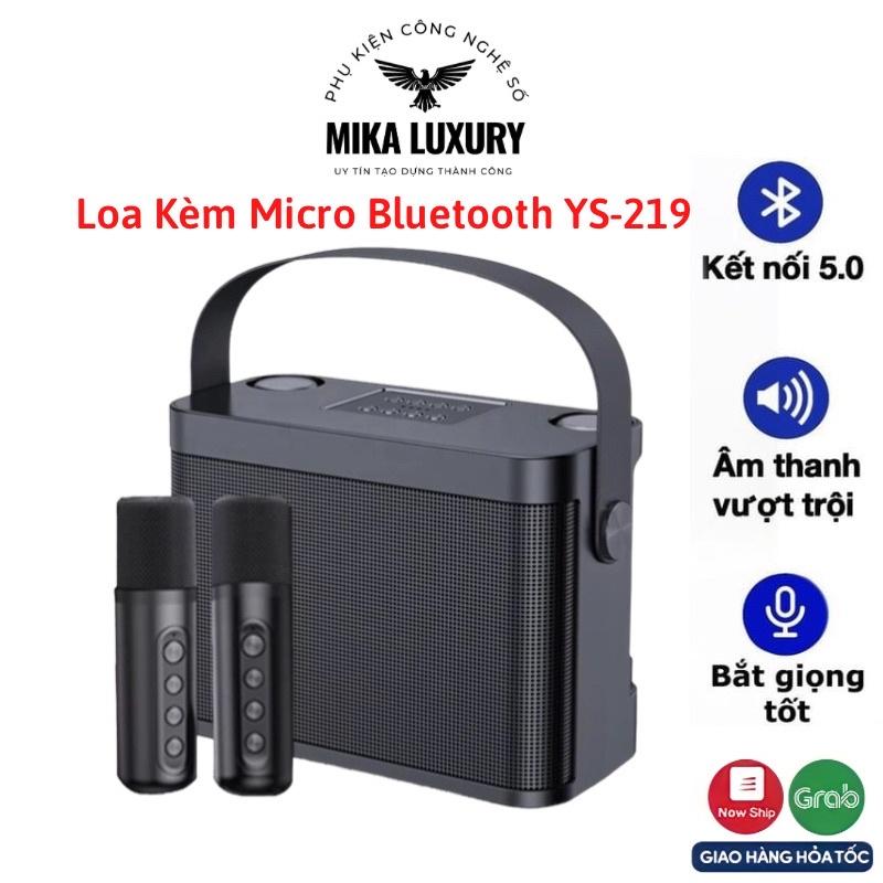 Loa karaoke Kèm Micro Bluetooth YS-219 có 2 micro,Thẻ nhớ TF USB cổng AUX 3.5 nhỏ gọn âm thanh chất lượng BH 12 tháng