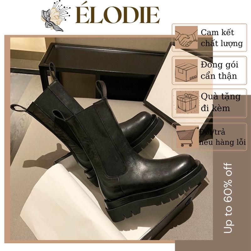 { Ảnh Thật } Giày Bốt, Boots Nữ Cao Cổ Đế Cao Phù Hợp Mọi Phong Cách - Bốt Cao Đến Bắp Chân 22CM Có Bo Chun