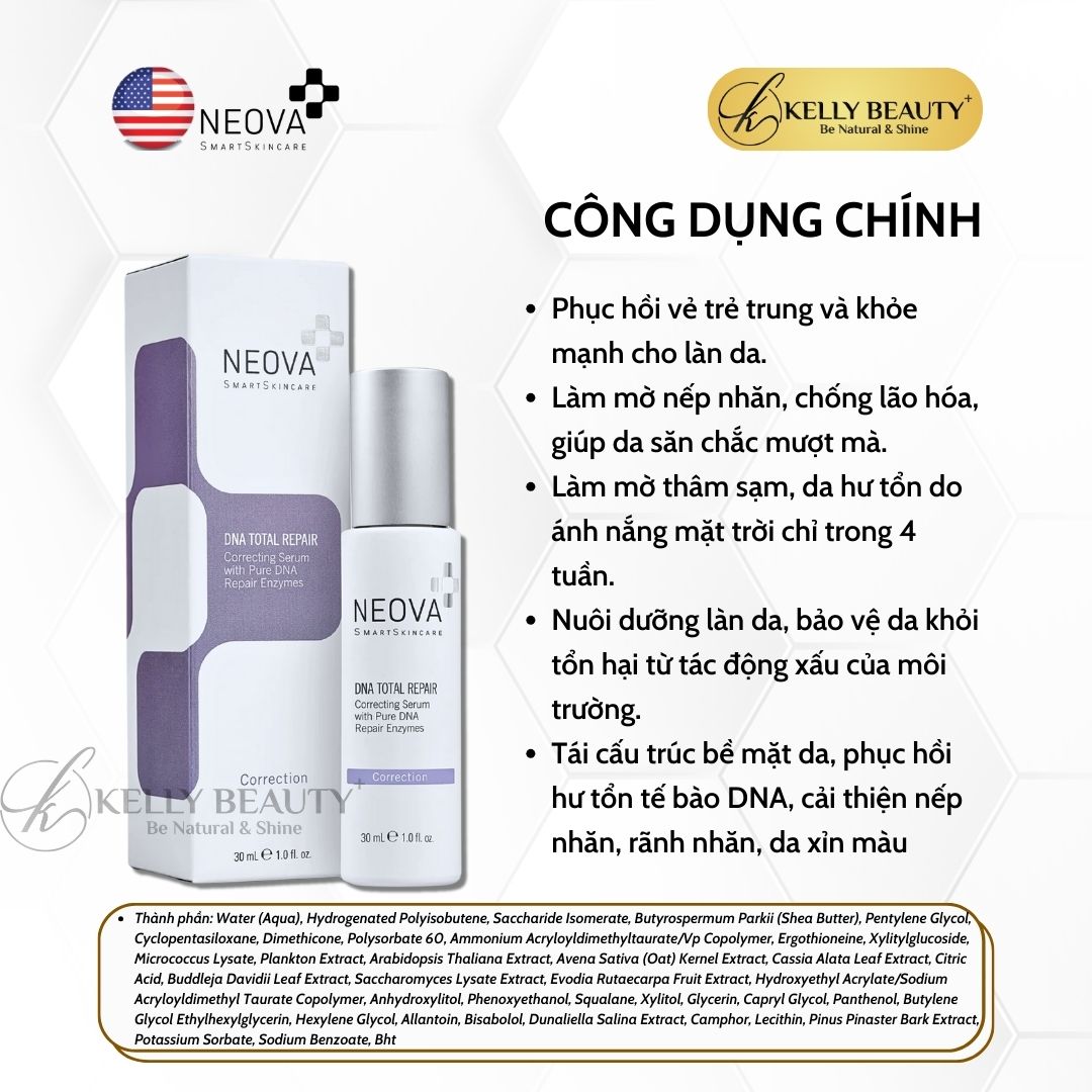 Tinh Chất Phục Hồi Trẻ Hóa Da NEOVA DNA Total Repair Serum | Kelly Beauty