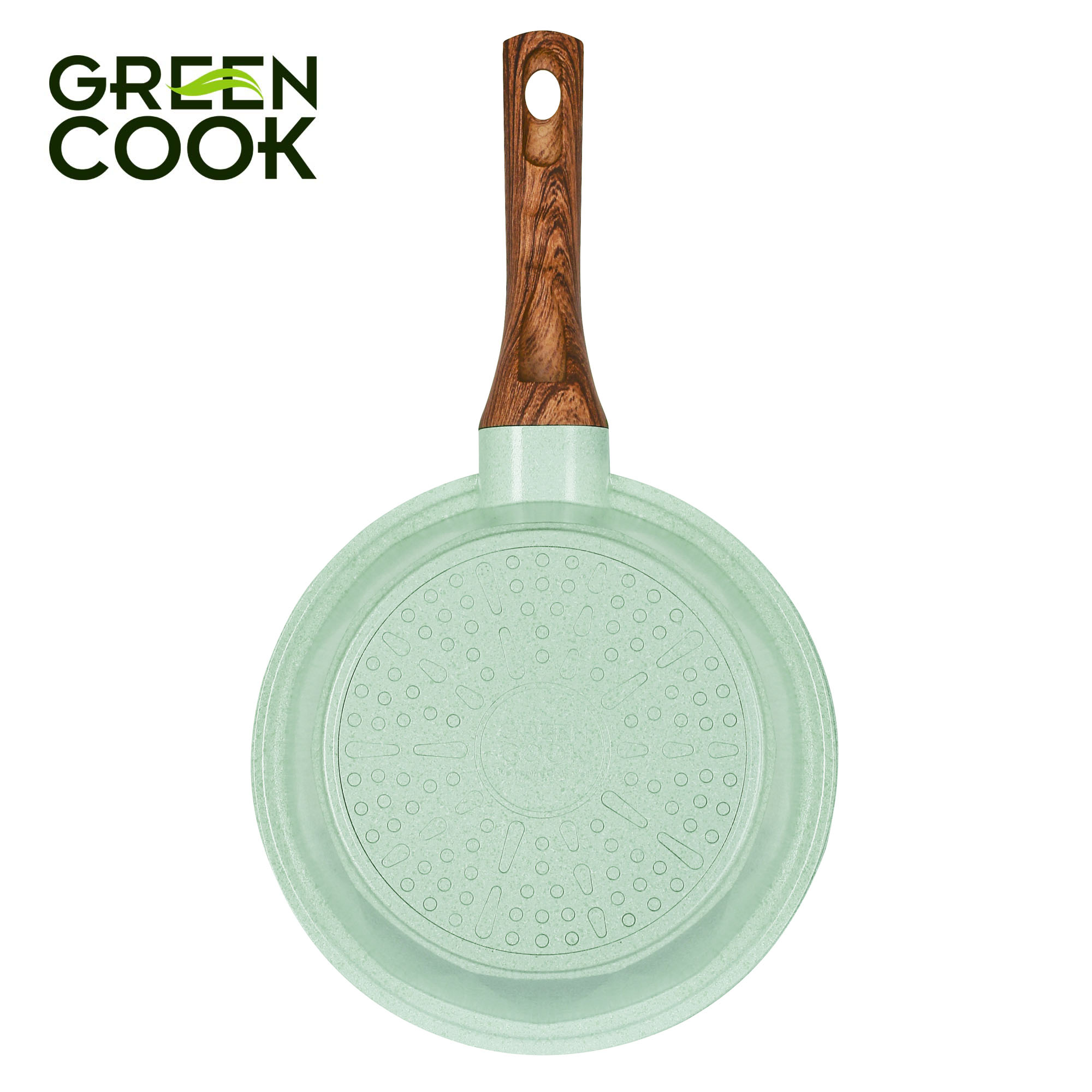 Nồi đúc men đá xanh ngọc 18 cm Green Cook GCS05-18IH công nghệ Hàn Quốc - Hàng chính hãng