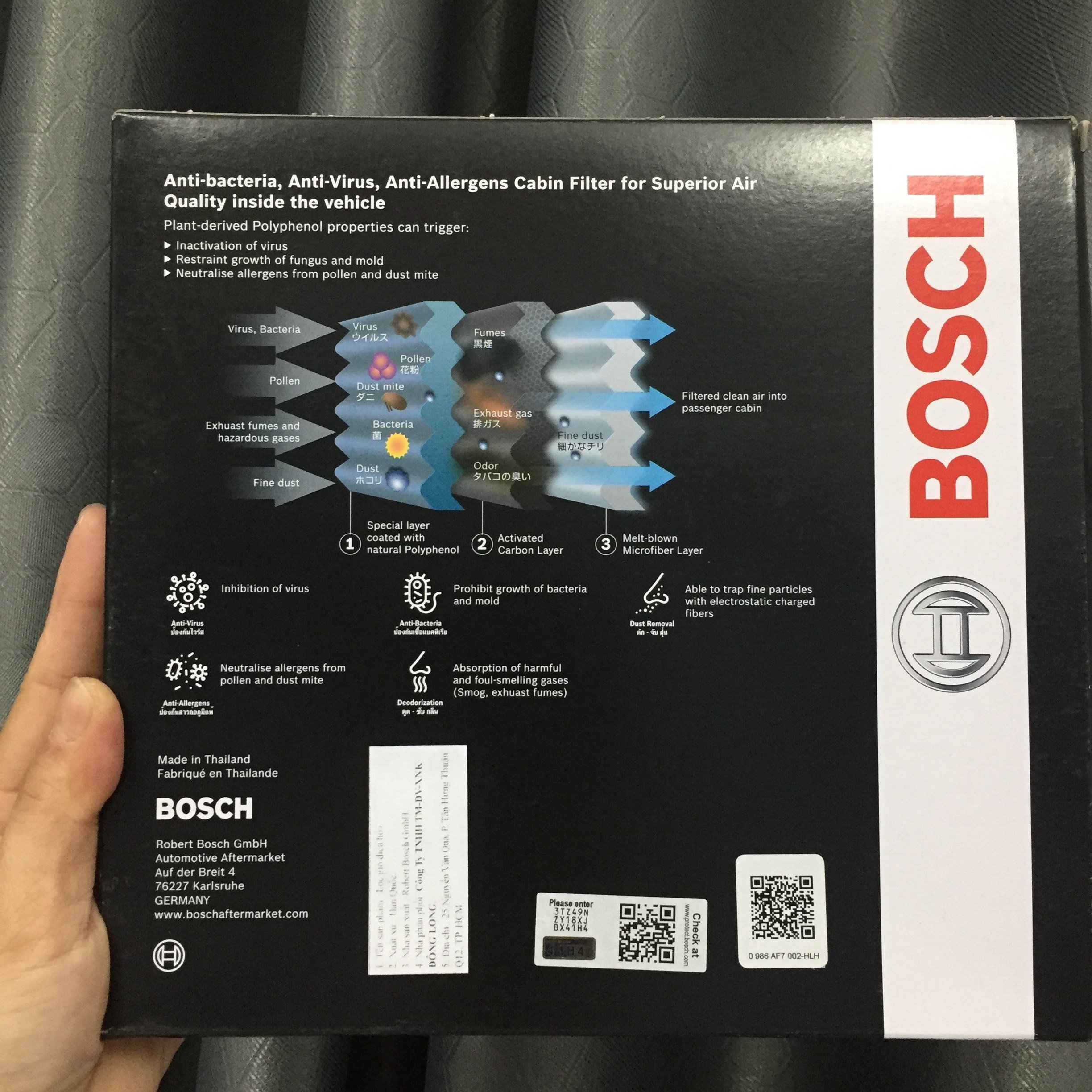 Lọc gió máy lạnh BOSCH Aeristo Premium AP-H09 Xe Honda Civic , City , CRV , HRV , Acura CDX ..