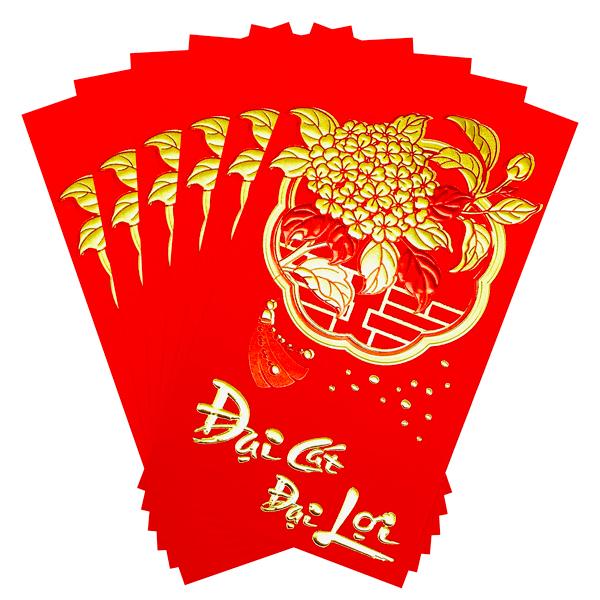 Bộ 6 Bao Lì Xì - WanLongDa YT2511-11 - Đại Cát Đại Lợi