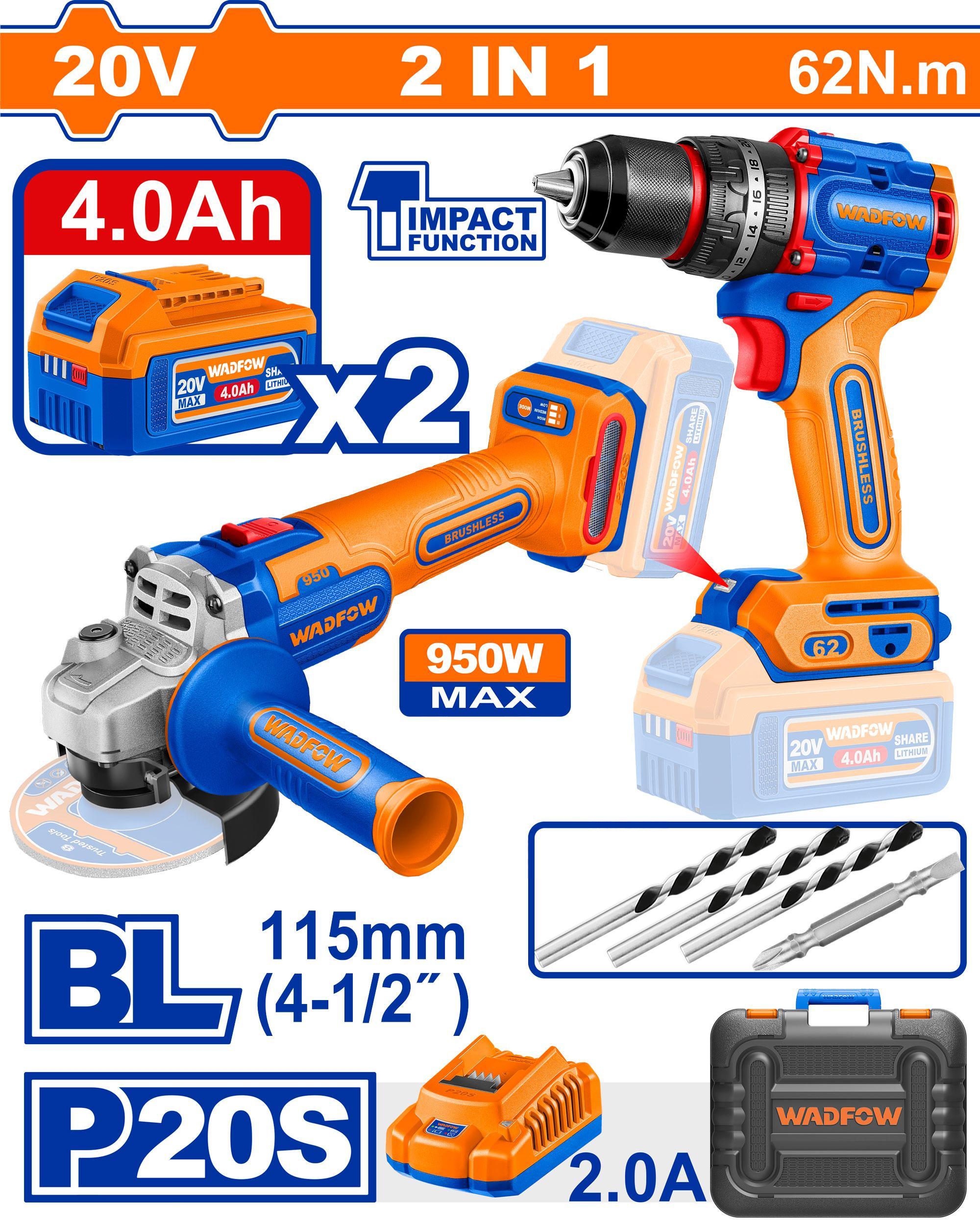 MÁY ĐÁNH BÓNG DÙNG PIN 20V- 150MM (KHÔNG CHỔI THAN) WADFOW WHL2B151 - HÀNG CHÍNH HÃNG