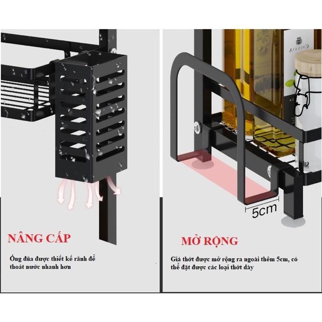 Kệ gia vị- kệ 3 tầng đa năng đựng gia vị, dao thớt, đũa thìa chất liệu thép cao cấp sơn tĩnh điện chống gỉ