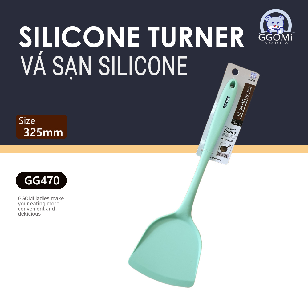 Bộ dụng cụ nấu ăn bằng silicone an toàn sức khỏe, 4 màu sắc sặc sỡ dài 33cm GGOMi Hàn Quốc GGSL