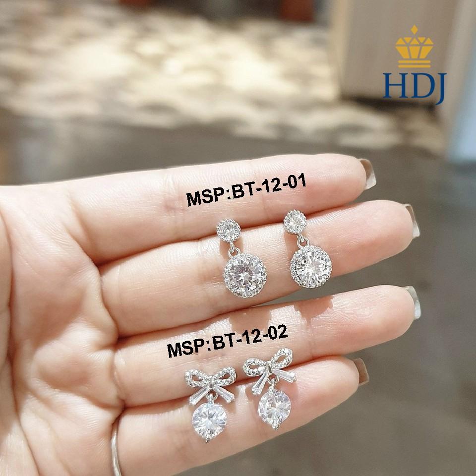 Bông Tai Nữ Bạc gắn đá trang sức HDJ mã BT-12-0