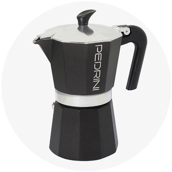 Ấm pha cà phê PEDRINI Aroma - Aluminium - 2 cup/ 3 cup/ 6 cup