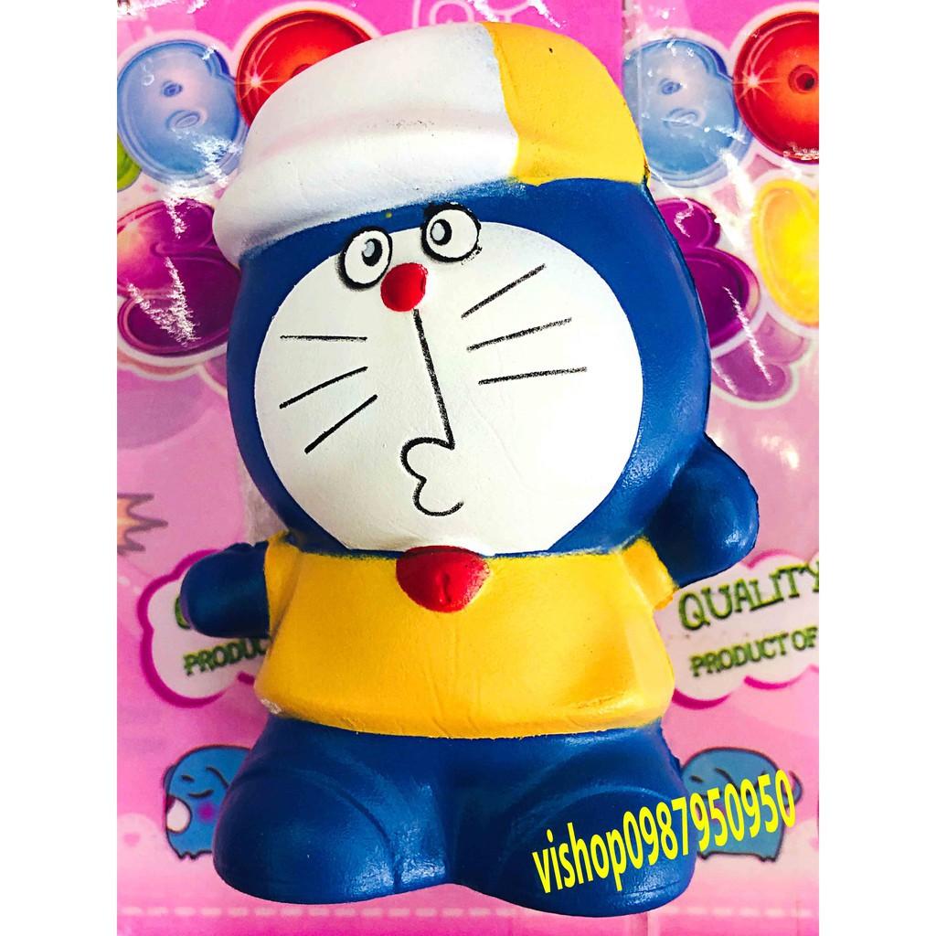 Squishy Doraemon đội mũ