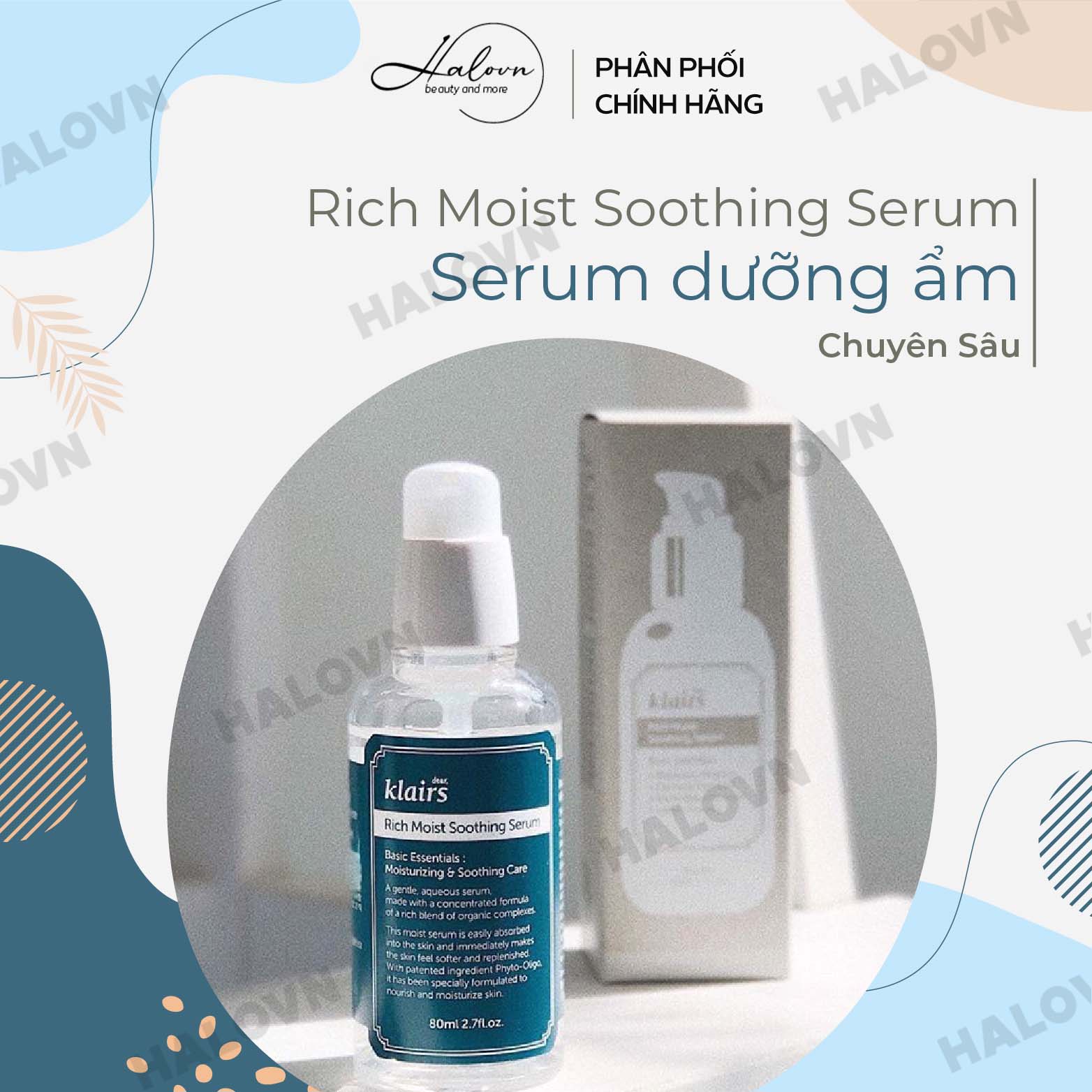 Serum Dưỡng Ẩm, Ngăn Ngừa Lão Hóa Dear, Klairs Rich Moist Soothing 80ml