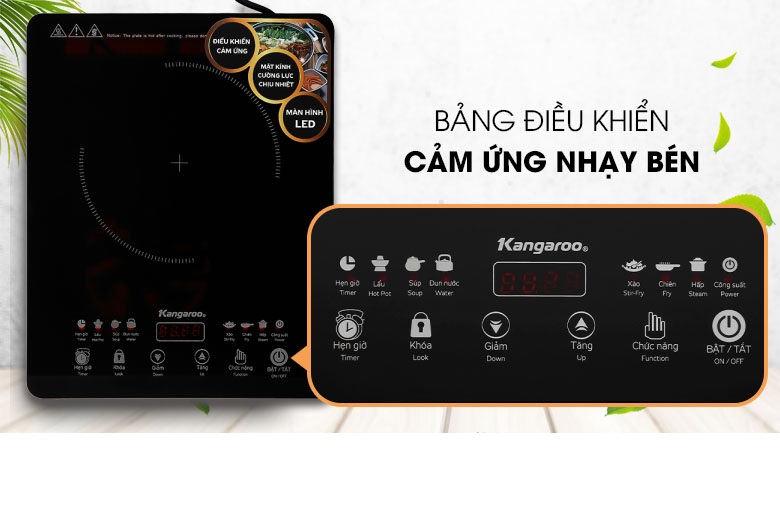 Bếp Điện Từ Đơn Cảm Ứng Kangaroo KG18IH2 Kèm Nồi Lẩu - Hàng Chính Hãng