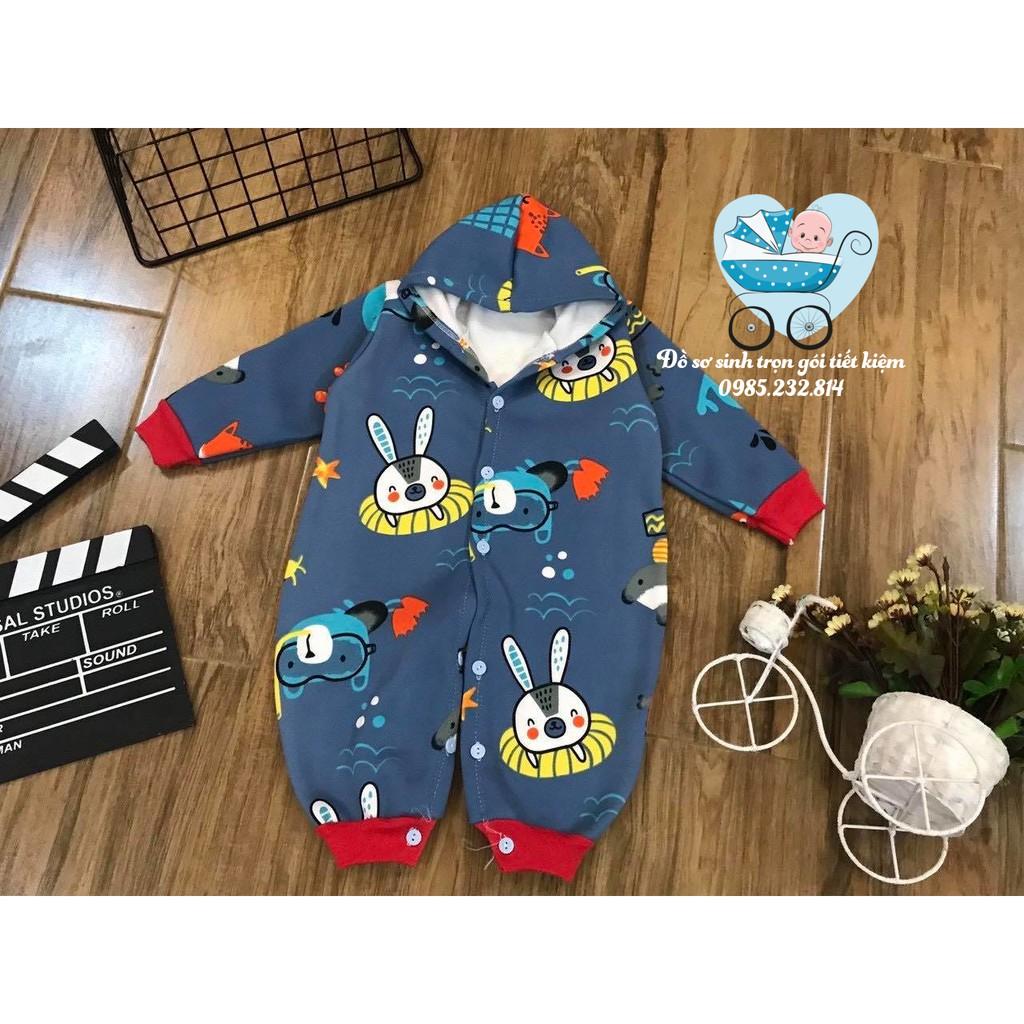 BODY LÔNG LÓT NỈ CÓ MŨ SIZE 4-10KG