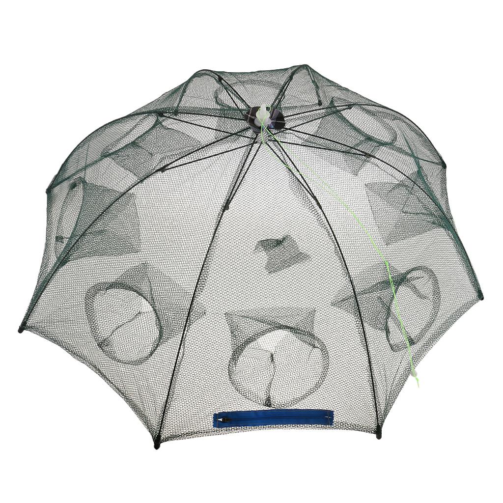 Nylon Foldable Fishing Mesh Trap Net Crab Prawn Shrimp Crayfish Bait Cast