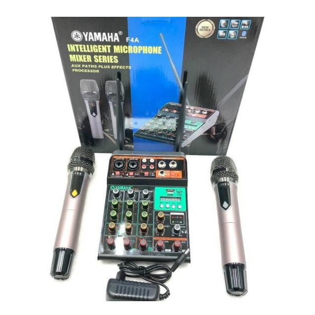 bộ mixer livestream thu âm karaoke yamaha f4a bluetooth tặng kèm 2 micro không dây cao cấp bảo hành 12 tháng