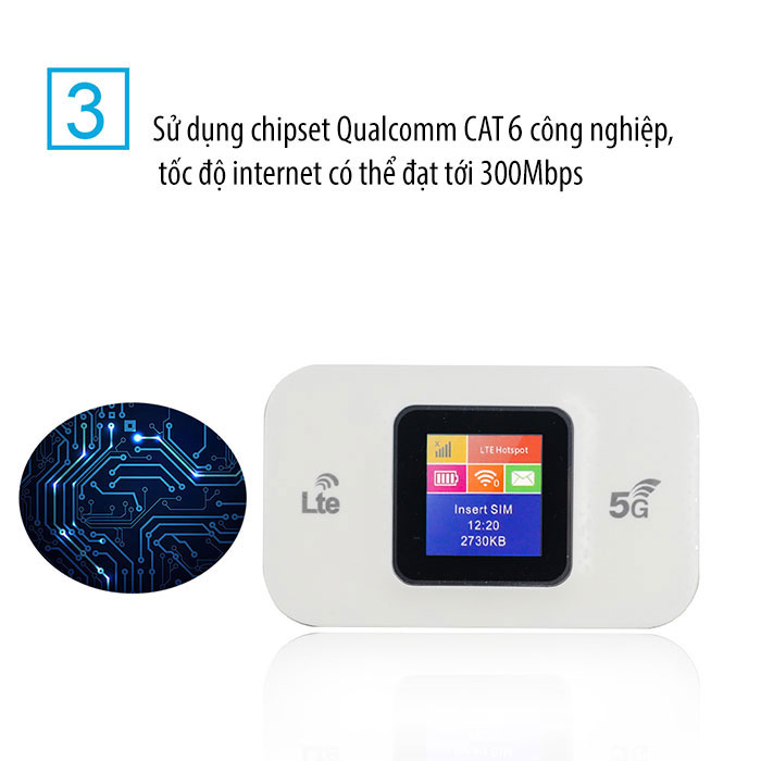 Bộ Phát Wifi 4G Lte Cat6 E5785 Pro Màn Hình Lcd-Tốc Độ 300Mbps-Pin 3000mAh Kiểu Dáng Nhỏ Gọn, Kết  Nối Cực Kỳ Đơn Gian Giao Hàng nhanh