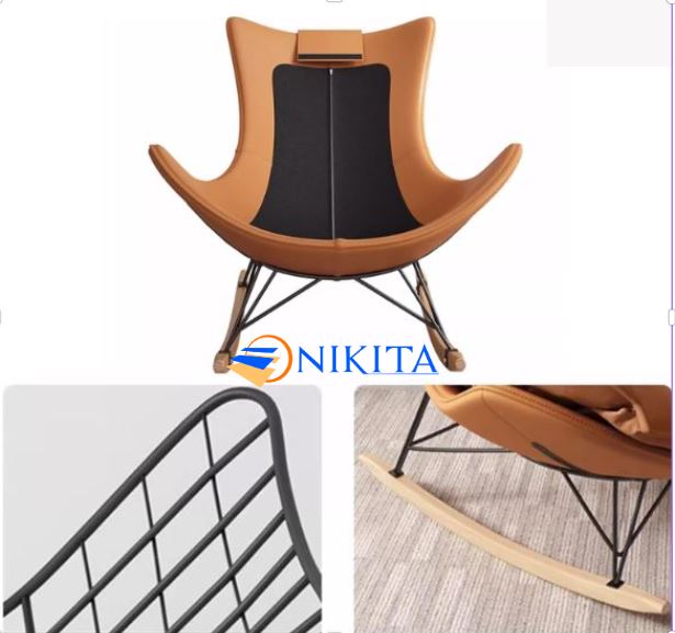 Ghế bập bênh thư giãn nệm bông bọc nano êm ái – có đôn gác chân tách rời–phong cách châu Âu, sang trọngchính hãng Nikita