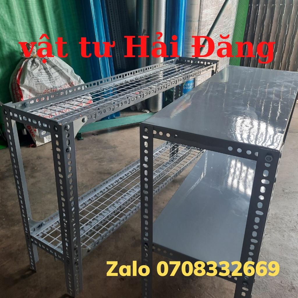 Kệ sắt v lỗ 2 tầng,cao 80cm - 100cm