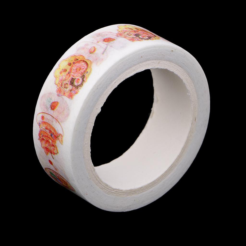 Colorful Decorative Masking Tape Sticky Paper Tape Office Supplies Notebook Embellishments 7Mx1.5cm DIY Scrapbooking Accessory