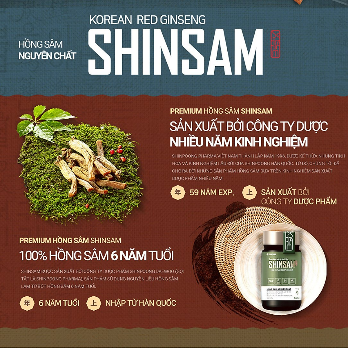 Combo 03 Vacomin Actiz + Vacomin Hevit  + Hồng sâm SHINSAM + Free 1 wooden box