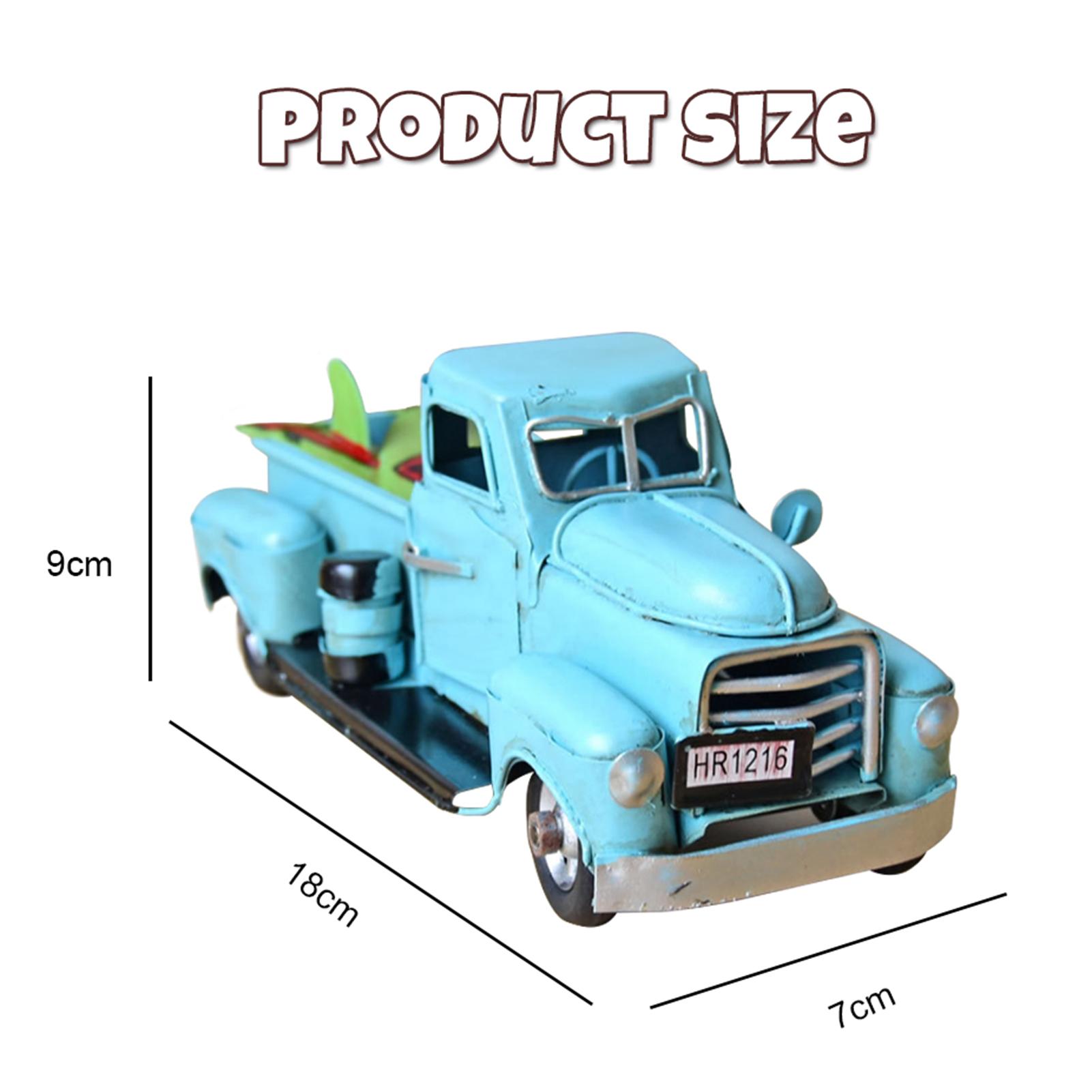 Xe tải đồ chơi bằng kim loại để trang trí, làm quà tặng phong cách cổ điển