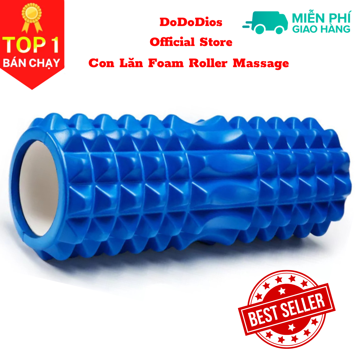 Con lăn Yoga Massage Foarm Roller, ống trụ lăn xốp thể thao giãn cơ có gai roam rollet cao cấp, ống lăn giãn cơ - Chính hãng DoDoDios