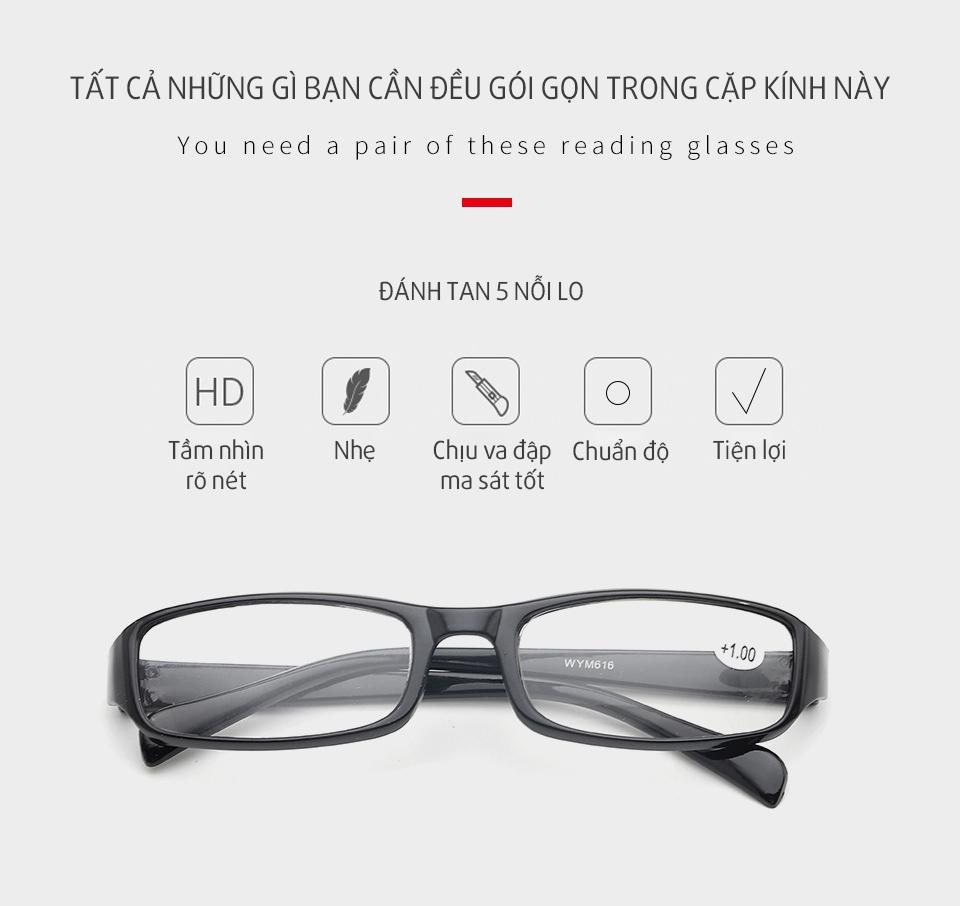 Kính viễn thị lão thị nam nữ gọng cao cấp