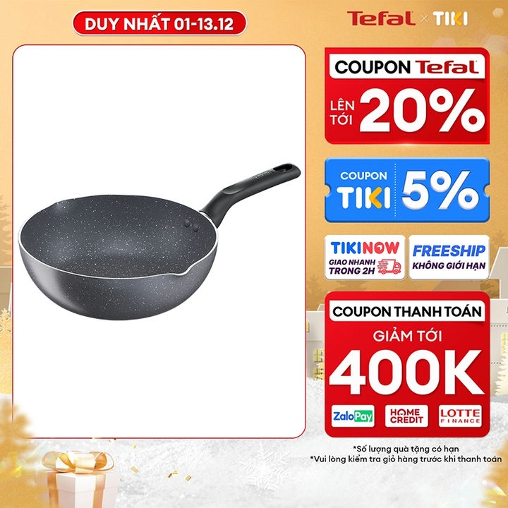 Chảo sâu lòng chống dính Tefal Natura 28cm, dùng cho bếp gas và hồng ngoại- Hàng chính hãng