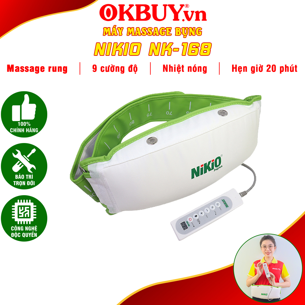 Hình ảnh Máy (Đai) Massage Bụng Nikio NK-168 - Máy Rung Tan Mỡ Bụng Nam Nữ, Làm Săn Chắc Cơ Bụng Nhanh, Kết Hợp Nhiệt Nóng Làm Ấm Bụng, Giảm Đau Bụng Kinh