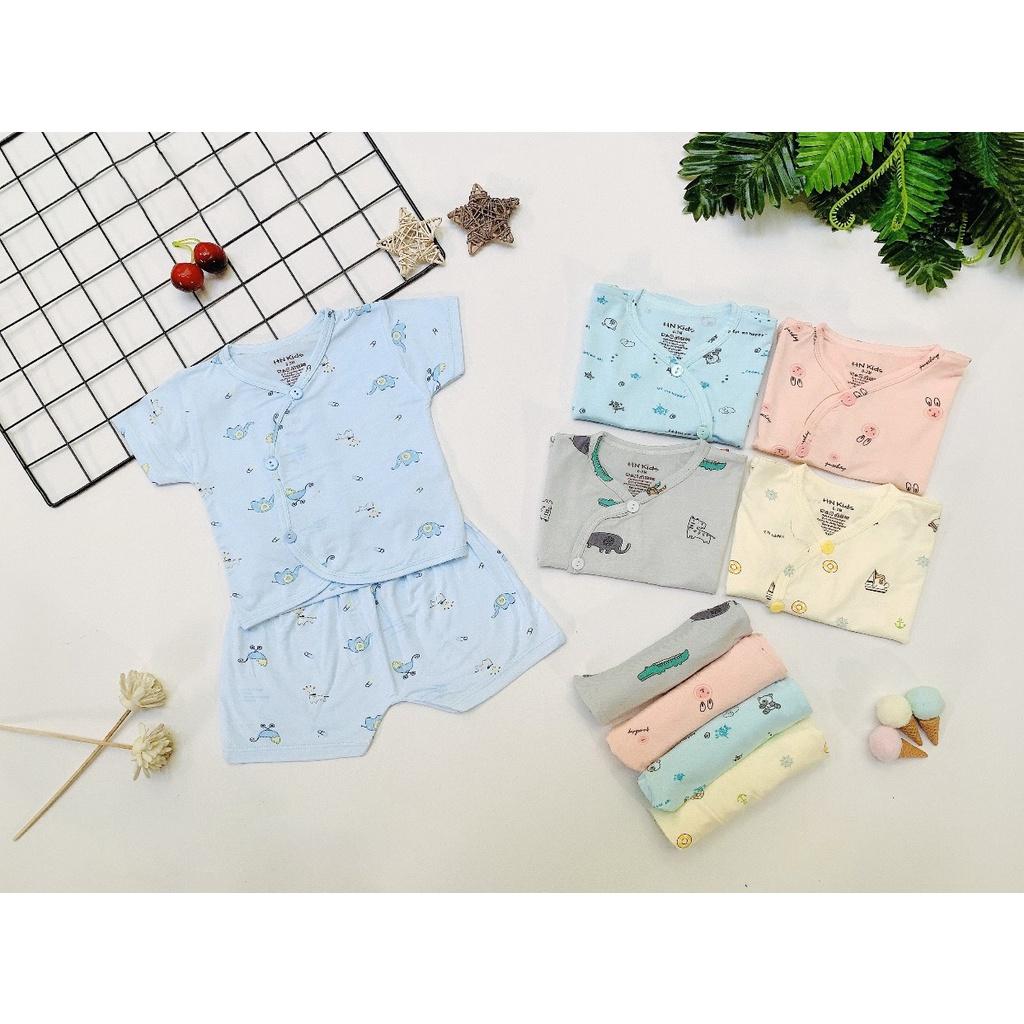 Bộ Sơ Sinh Ngắn In Hình Cute Màu Đáng Yêu Cho Bé