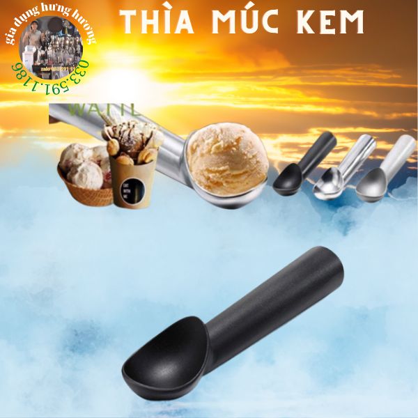 Cây múc kem sữa chua trân châu gang đúc