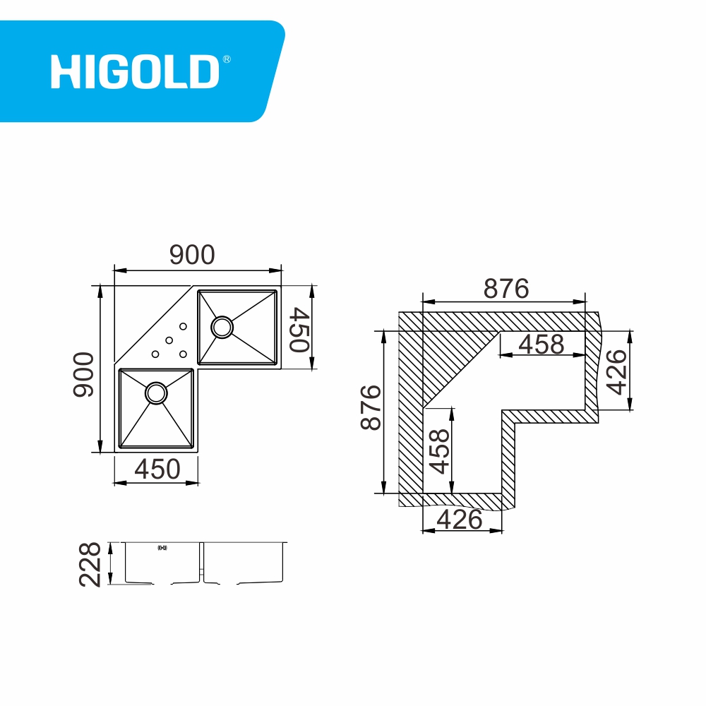 Chậu góc Higold 956001