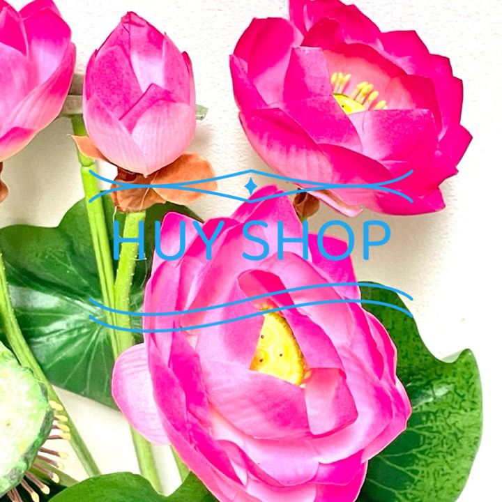 Hoa giả trang trí - Bụi Hoa SEN  vải cao cấp